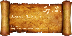 Szenes Milán névjegykártya